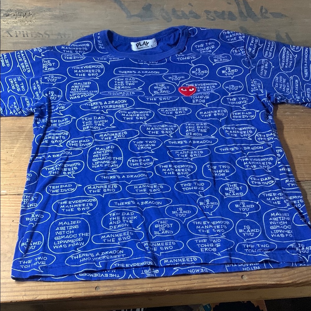 PLAY Comme des Garçons Kids Blue Graphic Tee